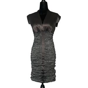 Nicole Miller Ruched Dress, Size 4, Metallic